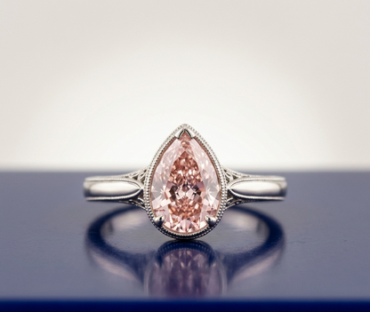 PINK PEAR-CUT SOLITAIRE ENGAGEMENT RING