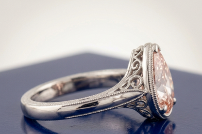 PINK PEAR-CUT SOLITAIRE ENGAGEMENT RING