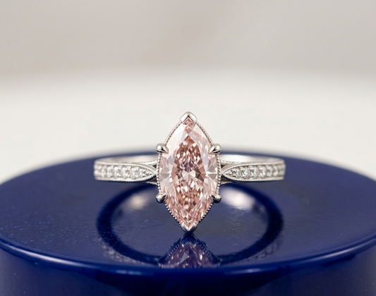 PINK MARQUISE-CUT SOLITAIRE ENGAGEMENT RING