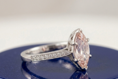 PINK MARQUISE-CUT SOLITAIRE ENGAGEMENT RING