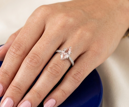 PINK MARQUISE-CUT SOLITAIRE ENGAGEMENT RING