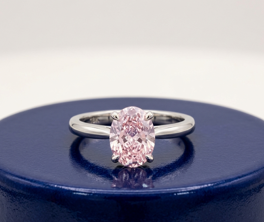 PINK OVAL-CUT SOLITAIRE ENGAGEMENT RING