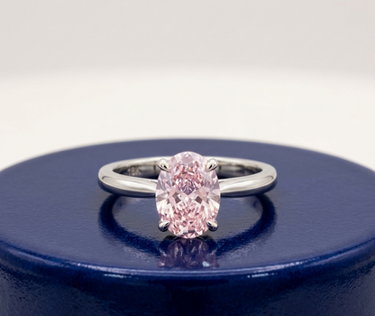 PINK OVAL-CUT SOLITAIRE ENGAGEMENT RING