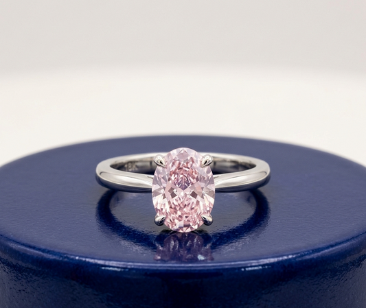 PINK OVAL-CUT SOLITAIRE ENGAGEMENT RING