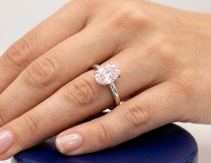 PINK OVAL-CUT SOLITAIRE ENGAGEMENT RING