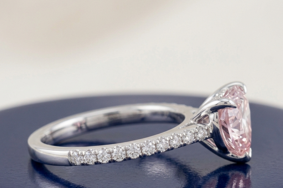 PINK HEART-CUT SOLITAIRE ENGAGEMENT RING