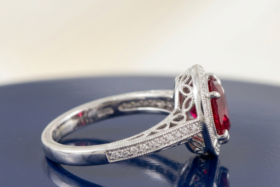 RUBY ROUND-CUT SOLITAIRE ENGAGEMENT RING