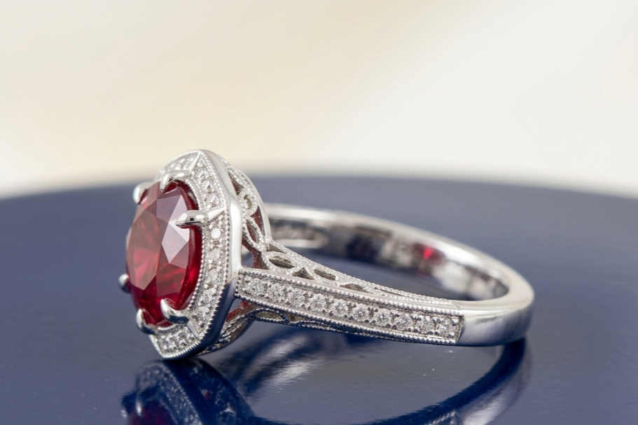 RUBY ROUND-CUT SOLITAIRE ENGAGEMENT RING