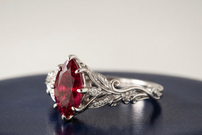 RUBY MARQUISE-CUT SOLITAIRE ENGAGEMENT RING