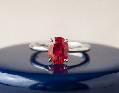 RUBY OVAL-CUT SOLITAIRE ENGAGEMENT RING