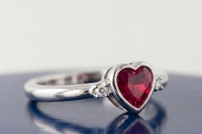 RUBY HEART-CUT SOLITAIRE ENGAGEMENT RING