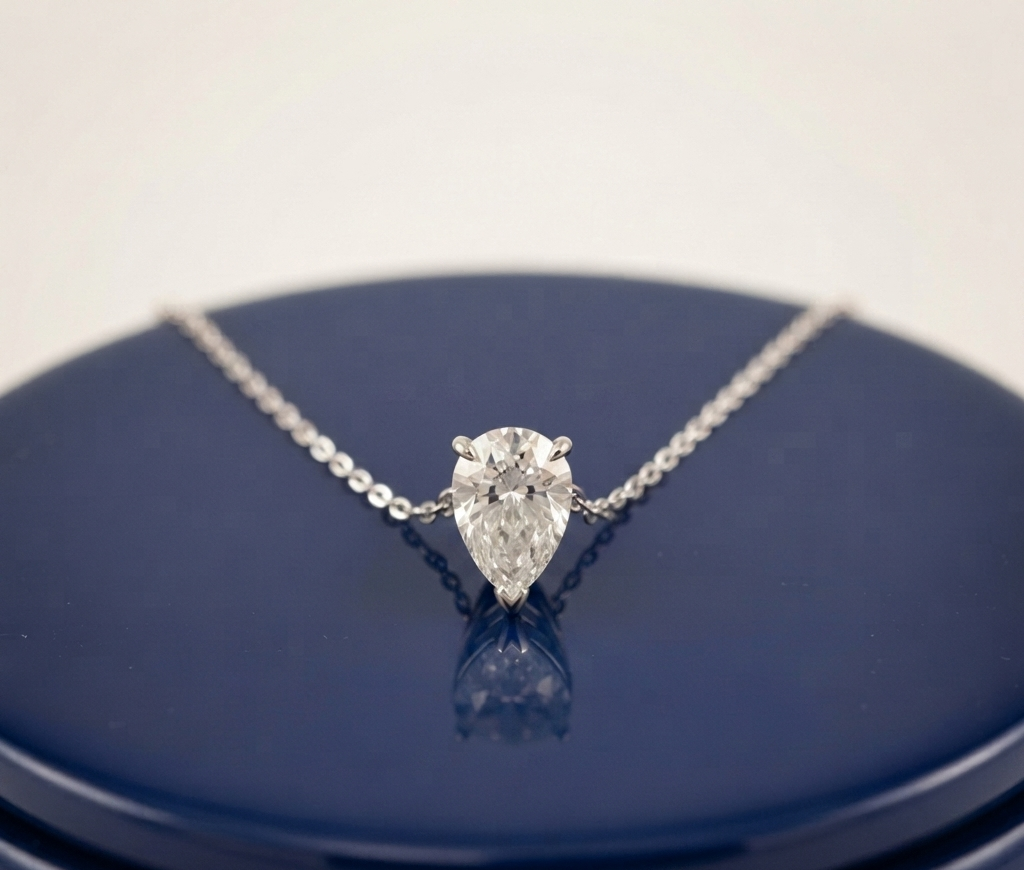 PEAR DIAMOND PENDANT NECKLACE