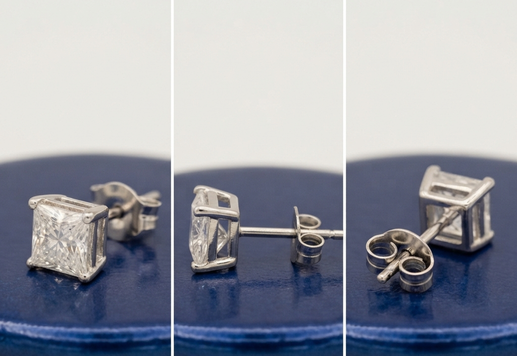 PRINCESS SOLITAIRE STUD EARINGS
