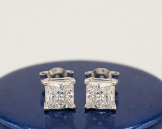 PRINCESS SOLITAIRE STUD EARINGS