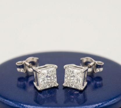 PRINCESS SOLITAIRE STUD EARINGS