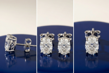 OVAL DIAMOND STUD EARRINGS