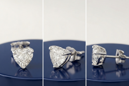 HEART SOLITAIRE STUD EARINGS