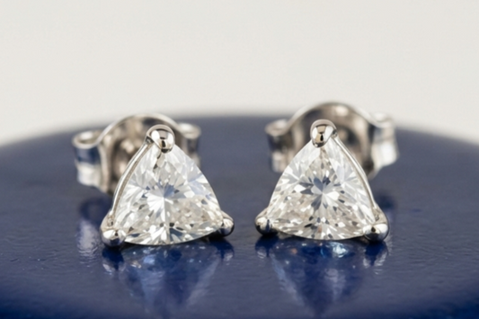TRILLION SOLITAIRE STUD EARINGS