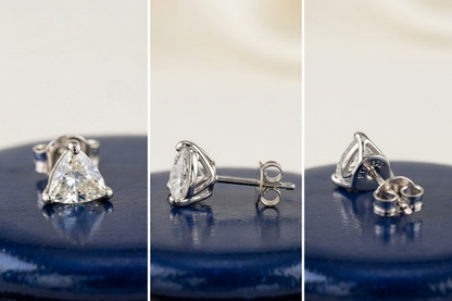 TRILLION SOLITAIRE STUD EARINGS