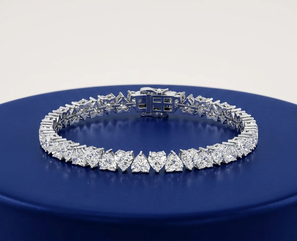 HEART DIAMOND TENNIS BRACELET