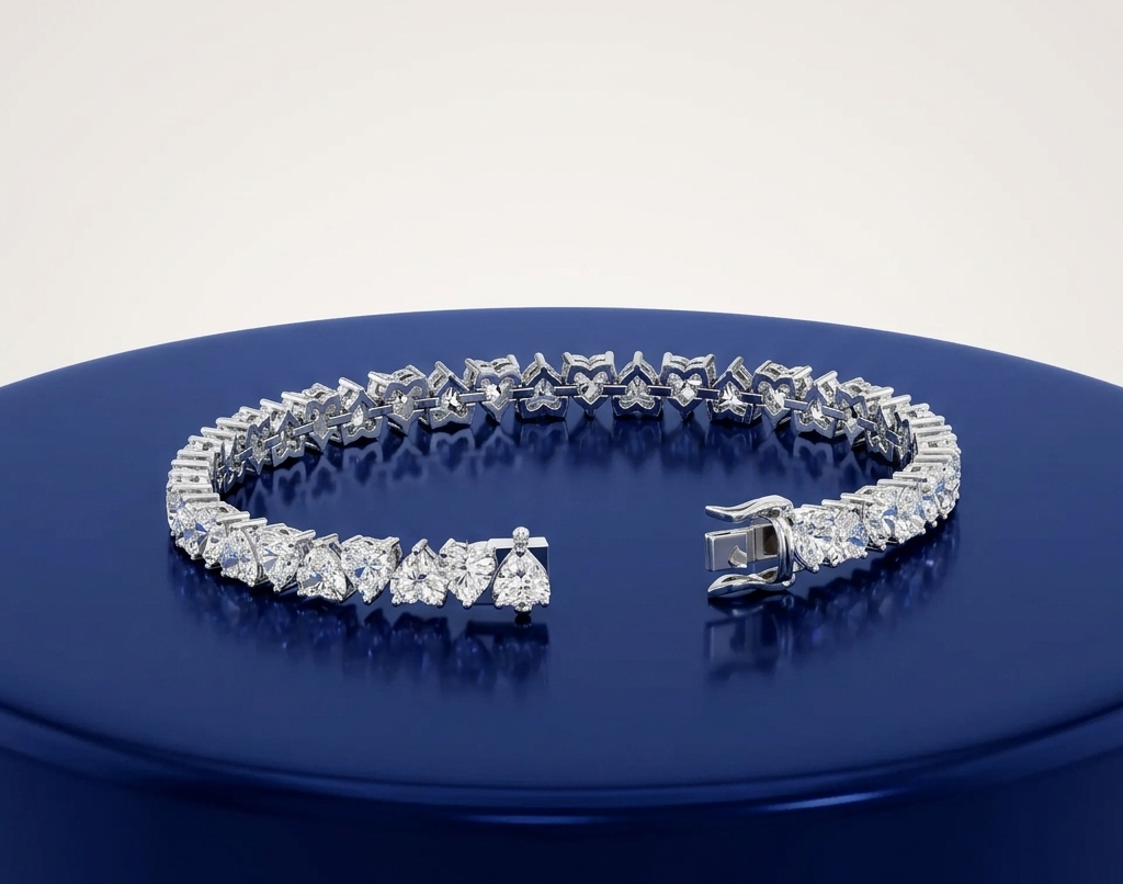 HEART DIAMOND TENNIS BRACELET