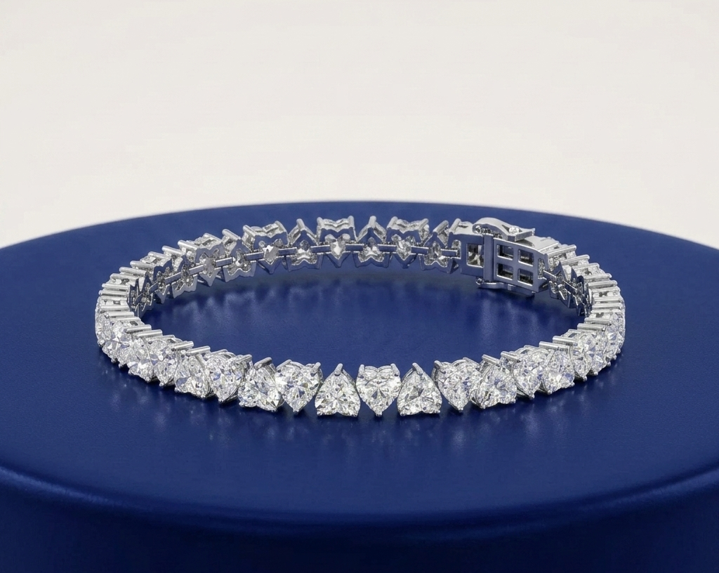 HEART DIAMOND TENNIS BRACELET