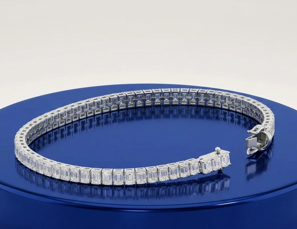EMERALD DIAMOND TENNIS BRACELET