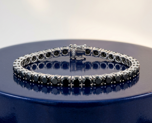 ROUND BLACK DIAMOND TENNIS BRACELET