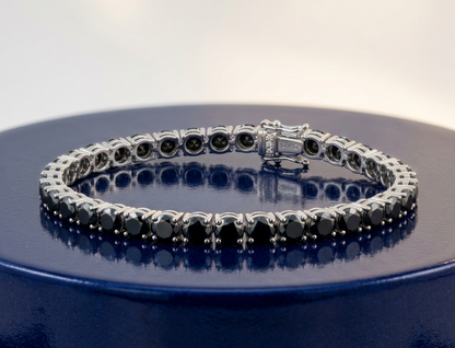 ROUND BLACK DIAMOND TENNIS BRACELET